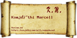 Komjáthi Marcell névjegykártya